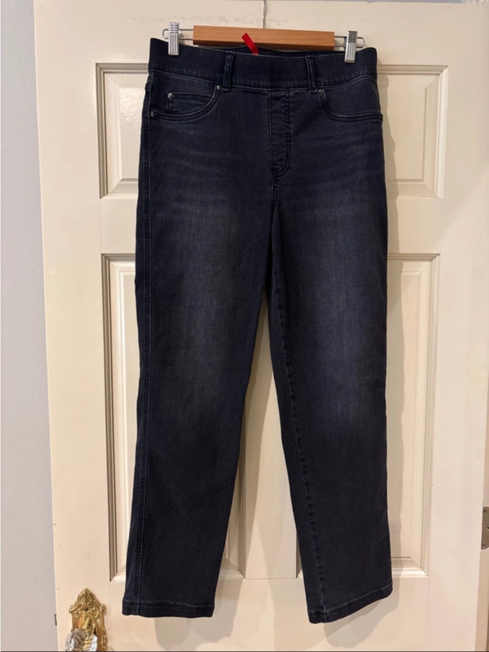SPANX Black Straight Leg Stretch Jeans